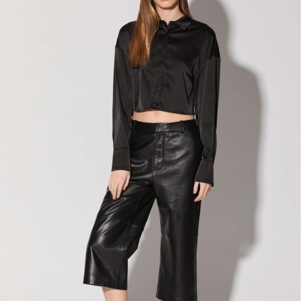 NEW WALTER BAKER | $158 Satin Cropped Blouse - Picture 3 of 4